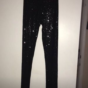 Forever 21 Black sequins leggings size M